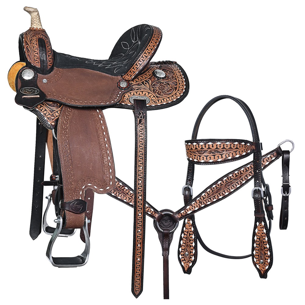 ZI COMFYTACK Western Horse Barrel Racing Trail Pleasure American Leather Saddle