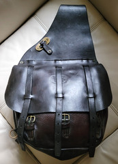 WWI UNITED STATES CALVALRY LEATHER SADDLE BAGS EXTRAORDINARY CONDITION BY LONG