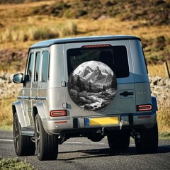 Spare Tire Cover Abstract Moon Mountain Tree Landscape Wheel Covers