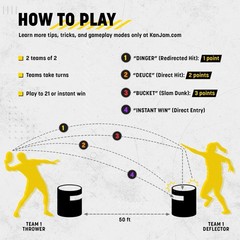 Kan Jam Foldable Travel Disc Toss Game – Black & Yellow, Standard, Classic