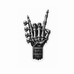 Rock Music Guitar sticker Skull Hand decal Case Gear Car Bumper Sticker