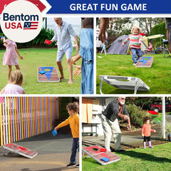 Portable Cornhole Board Set,24X16 / 30×20In Corn Hole Games for Adults with 8 Be