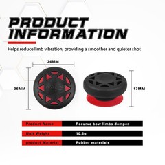 ELONG OUTDOOR Archery Bow Stabilizer Solid Rubbe Limbs Vibration Damper Black