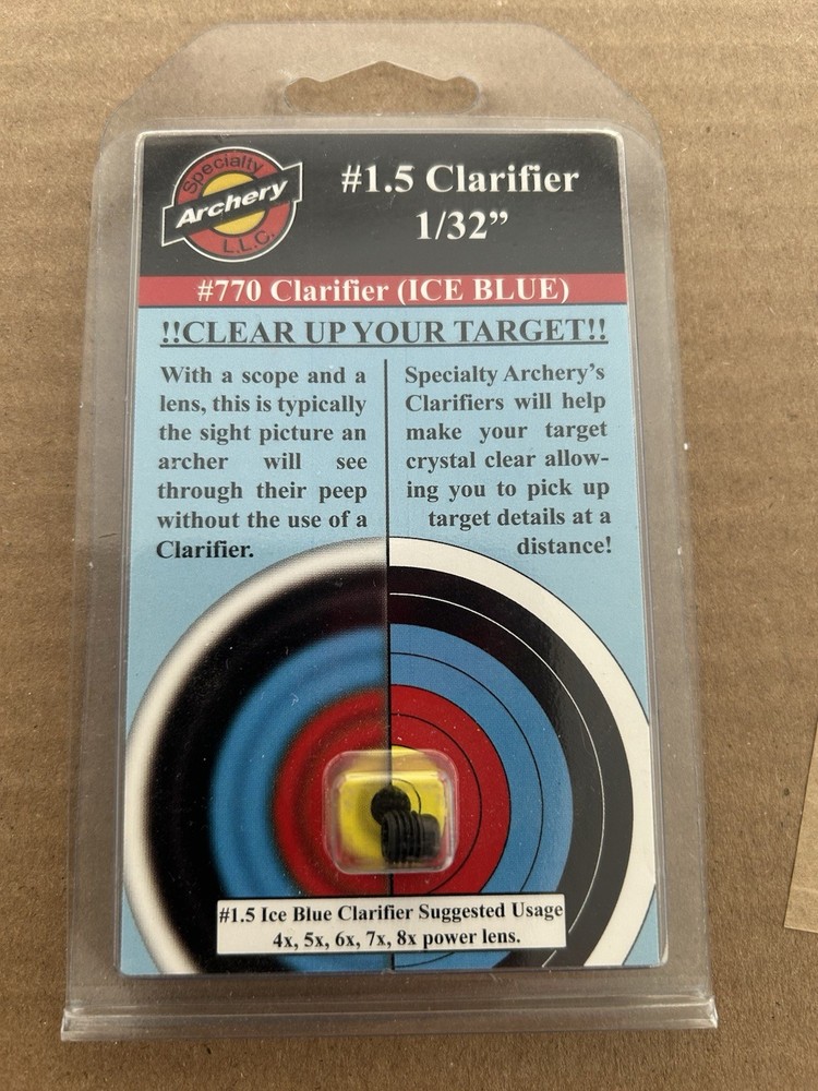 Specialty Archery Aperture w/#1.5 Clarifier Lens – 1/32″ – Ice Blue – 772