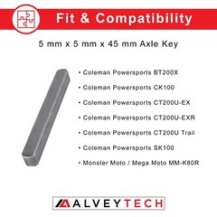 5 mm x 5 mm x 45 mm Axle Key for Mini Dirt Pocket Pit Bikes and Go-Kart, Scooter