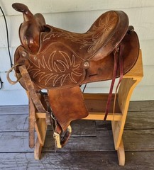 Simco Western saddle and stand