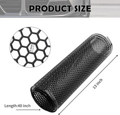 40×13″ Car Grill Mesh for Bumper,Cuttable Metal Mesh Grill 6mm Hexagonal/Black