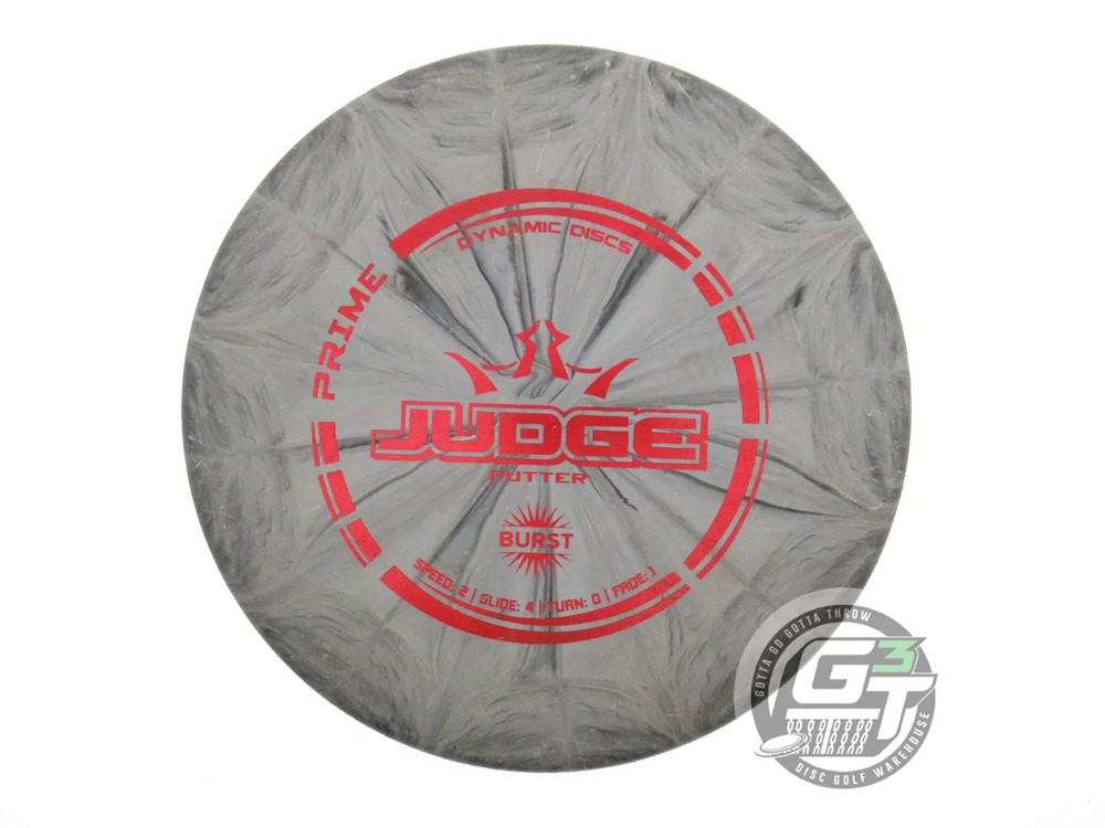 USED Dynamic Discs Prime Burst Judge 173g Gray Red Foil Putter Golf Disc
