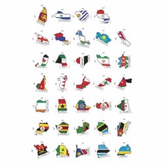 Small Country Flag Stickers Luggage Water Bottle World Flags Party Supplies