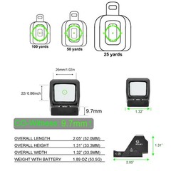 Multi-Reticle 3 MOA Green Dot & 28 MOA Circle Sight for RMR/507C Cut Plate Mount