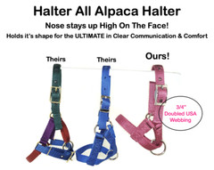Alpaca Halter Made in USA by Halter All S M L 28 patterns Livestock Lead Tie