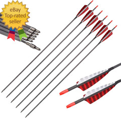 Pure Carbon Arrows 600 700 Spine 30 Inch Turkey Feather Fletching Screw