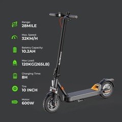 ADULT ELECTRIC SCOOTER 10″ TIRES LONG RANGE E-SCOOTER CITYCOMMUTER APP MAX 600W