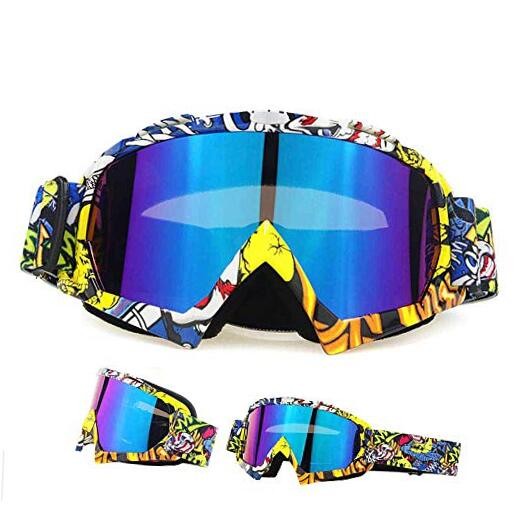 Motocross Motorcycle Goggles Bike Off Road Racing White-yellow-blue Multicolor
