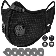 2-Pair Carbon Filter Face Masks with Valves – Reusable for Sports & Outdoors