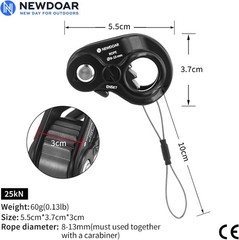 NewDoar – Rope Ascender Lightweight Rope Clamp Riser Adjuster Fits 8-13mm – New!