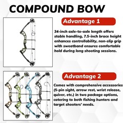 30-55LBS Hunting Compound Bow Arrow Set Adult PulleyBow Archery Target Shooting