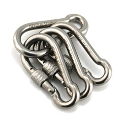4 Pack 3.16″ Stainless Steel Locking Carabiner Clip Heavy Duty Snap Spring Hook