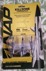 NAP Killzone Mechanical Broadhead 2 Blades 100 Grains 2” Cutting Diameter 3 Pack