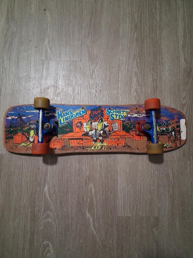 Schmitt Stix Skateboard Hans Lindgren Hazze’Crow Bar Freestyle Deck Vintage 1987
