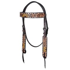 Western Headstall and Breast Collar Set HILASON Tooled Leather Horse Bridle Tack
