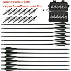 20″ Crossbow Bolts Arrows OD 8.8mm &/OR Hunting Broadheads &/OR LED Lighted Nock