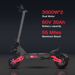 11» Electric Scooter 6000W Dual Motor 60V 30Ah 50Mph E-Scooter Folding Off Road