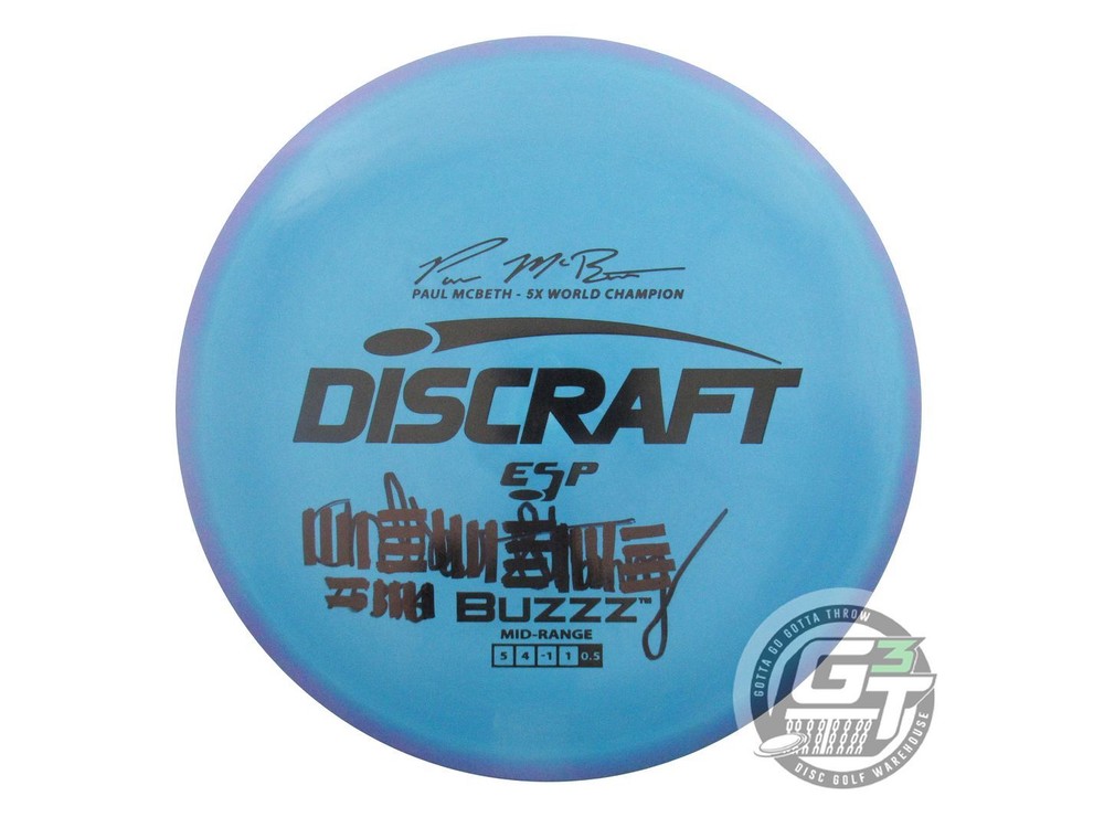 USED Discraft [McBETH 5X] ESP Buzzz 174g Purp-Blue Black Stamp Midrange Disc