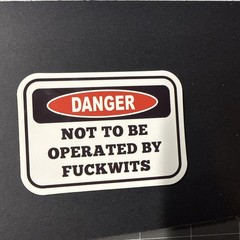 Not To Be Operated.. Funny Adult Humor Sticker For Guitar Toolbox Phone Ect GL32