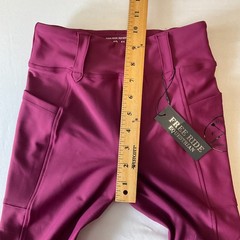 Free Ride Equestrian Pants Girls Size 10-11 Raspberry Lux Knee Patch Breech