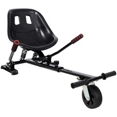 Hoverboard Go-Kart Seat Attachment, Adjustable Frame, Dual Shock Absorber, Black