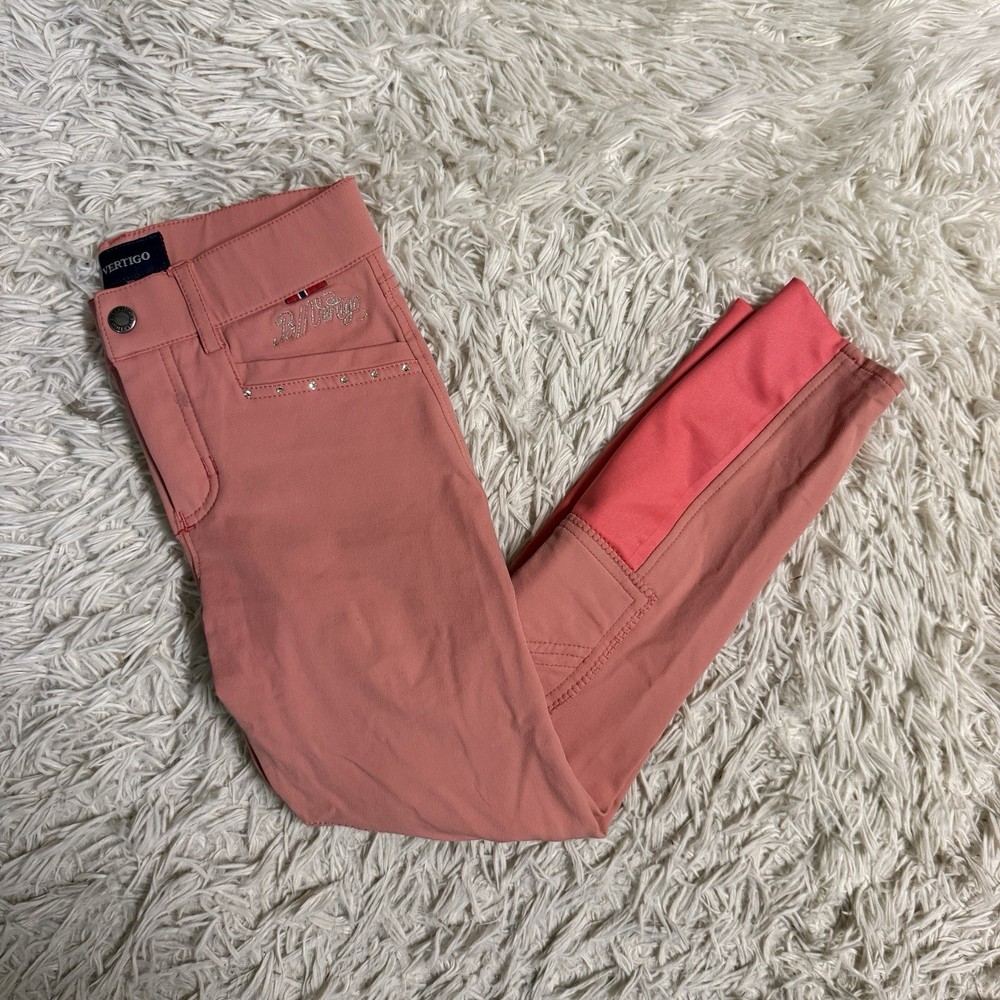Child’s Large Pink B Vertigo Knee Patch Horseback Riding Breeches