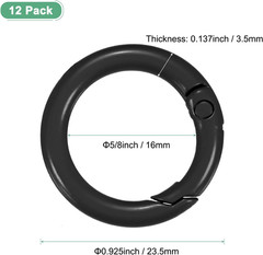 Metal Spring O Rings, Zinc Alloy Spring Keyring Buckle for Keychains/Bag/Purse/D