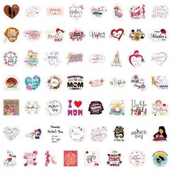 30Pcs Random Cute Colorful Happy Mother’s Day Love You Mom Waterproof Stickers
