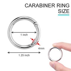 10 × Metal Spring O Rings Clip Keychain Round Carabiner Clips Snap Hook Keyring
