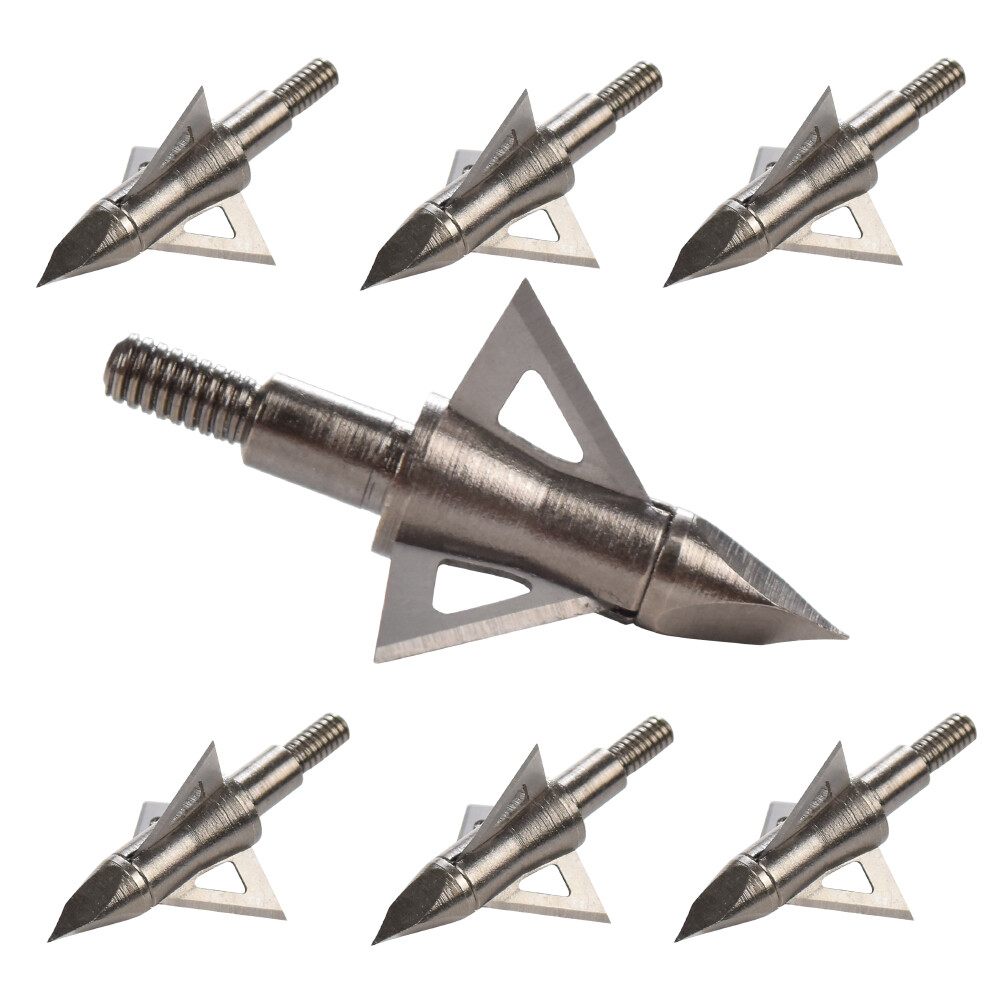 12Pcs Archery Broadheads 100/125 Grain Crossbow Recurve Compound Bow Arrow Tips