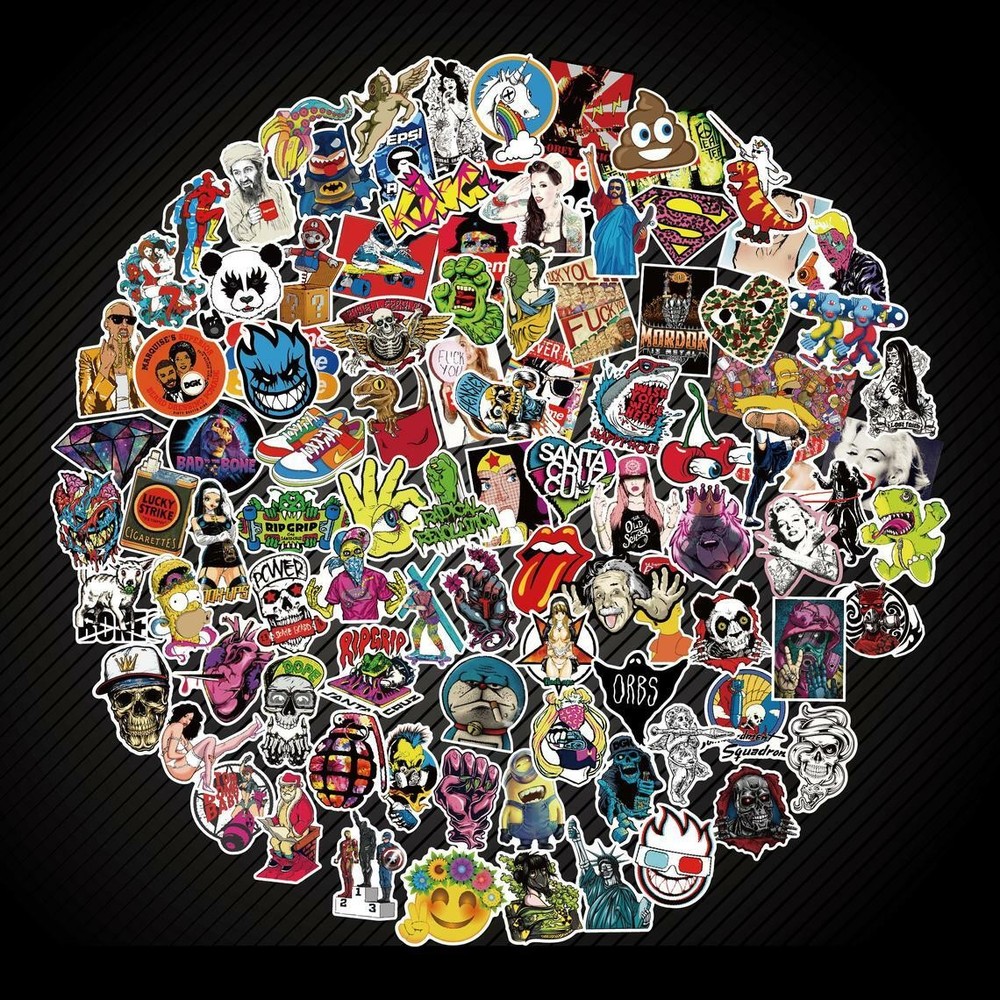 300PCS Random PVC Stickers Bomb Vinyl refrigerator Laptop Luggage Decals Sticker