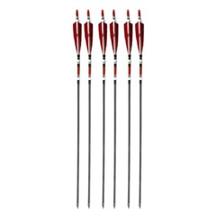 12Pcs 30″ Carbon Shaft Arrows Spine 500 OD 7.6mm True Turkey Feathers Hunting