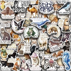 30Pcs Random Cute Inspirational Animal Positive Quote Cartoon Waterproof Sticker