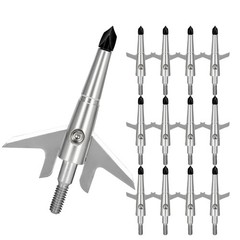 12Pcs Archery Broadheads 1.75″ Cut Compound for Traditional and Compound Bow