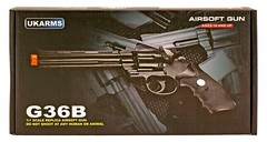 UKArms Revolver Airsoft Pistol 6″ Barrel .357 Replica G36B – Black