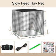 Martx 5X5Ft round Bale Hay Net for Horses Slow Feed,Knotless-Livestock Slow Fee