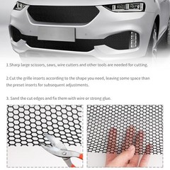 40×13″ Car Grill Mesh for Bumper,Cuttable Metal Mesh Grill 6mm Hexagonal/Black