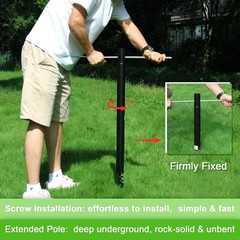 Tetherball Ball and Rope, 12 FT Tetherball Set, Adjustable Tether Ball Pole w…