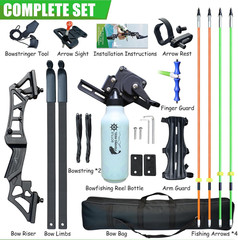 Recurve Bow Fishing Combo Kit Archery and Arrow Set for Adults Beginner with 40