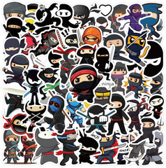 60 Pcs Ninja Stickers for Water Bottles, Laptops, Phones, Party Supplies