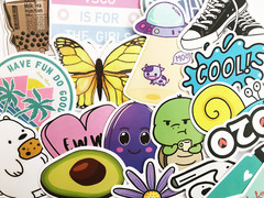 75 Cute Mixed Colors Sticker Lot Book Fun Pack Skateboard Laptop Car Decals