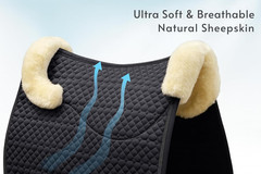 Dressage Saddle Pad, English Saddle Pad with Sheepskin Trim, Lambskin