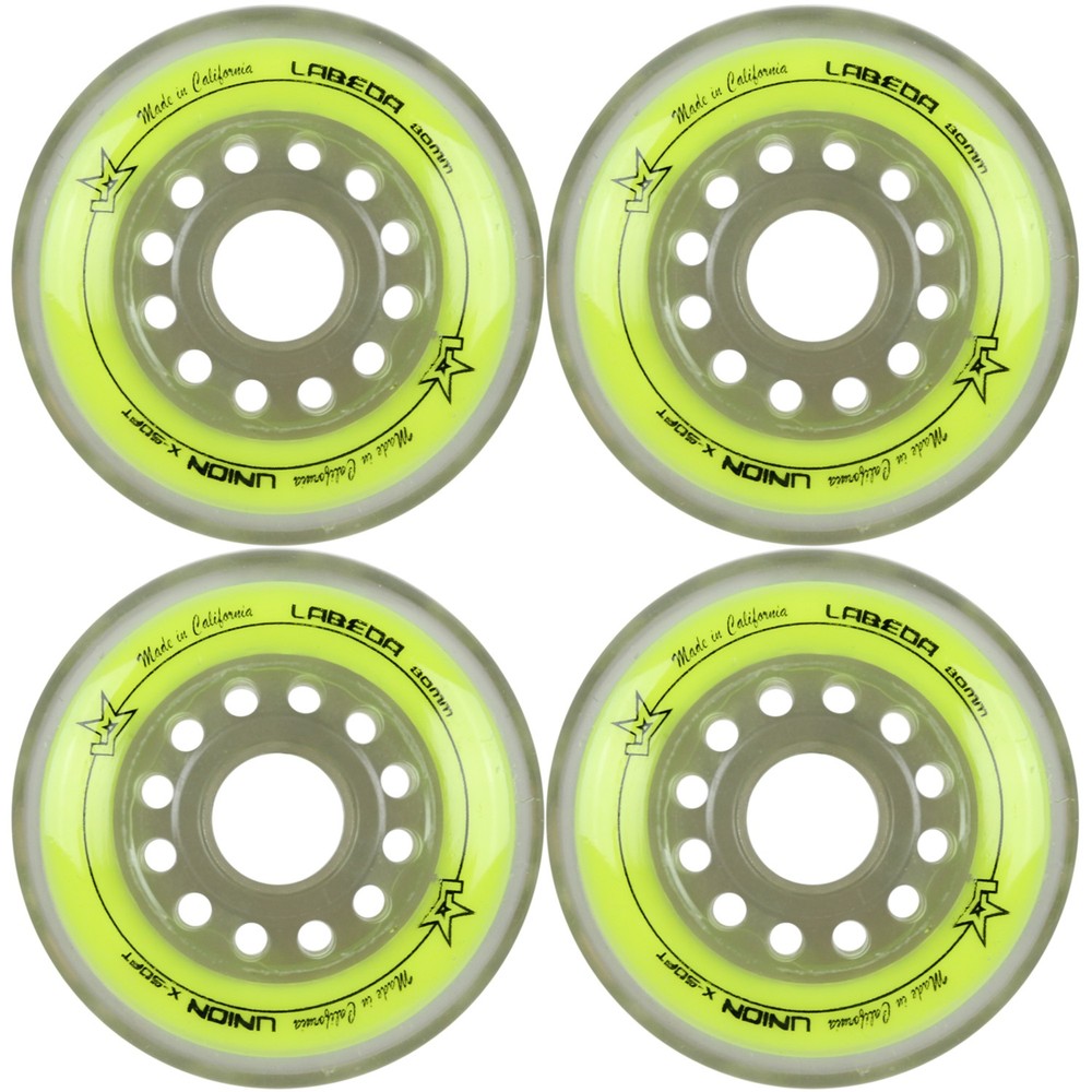 Labeda Inline Roller Hockey Skate Wheels Union Yellow 80mm SET OF 4