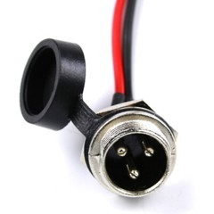 3 Pin Battery Charger Connector Charging Socket 2 Wires W/ Cap Electric Scooter